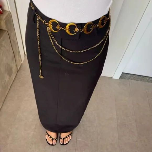 Vintage Gold Celestial Chain Belt - Picture 9 of 10